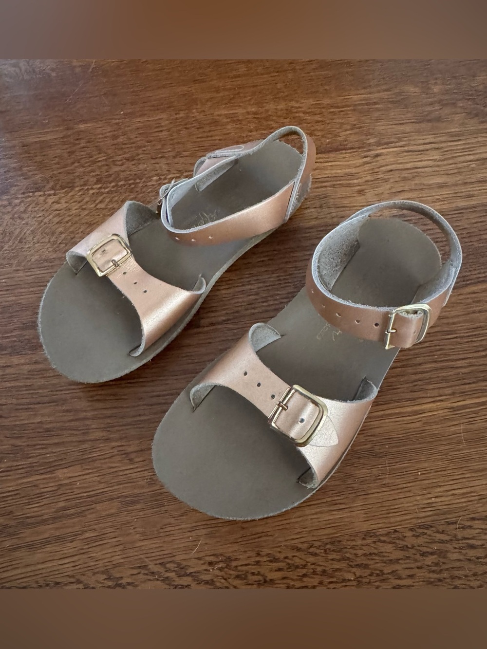 Salt Water Sandals Original Rose Gold Leather Toddler Size 11 Hoy Shoes